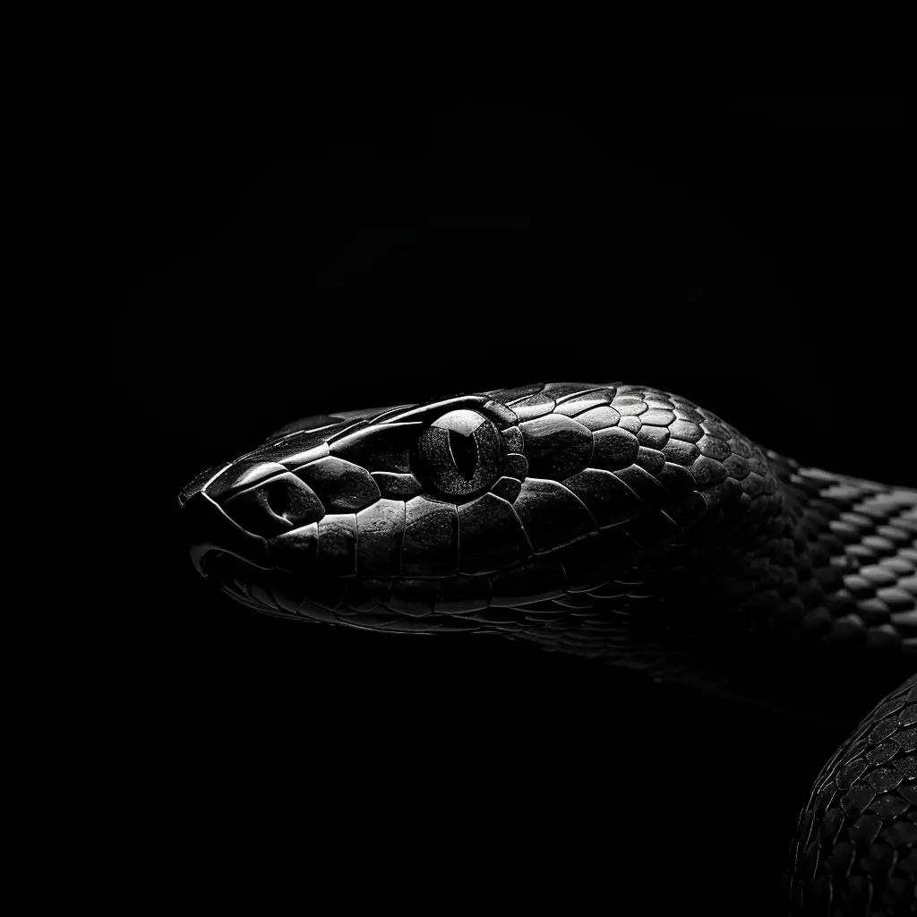 snake black white light head face mysterious silhouette photography