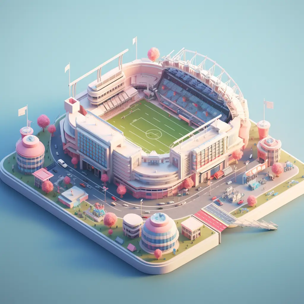 stadium city scene 3D C4D model
