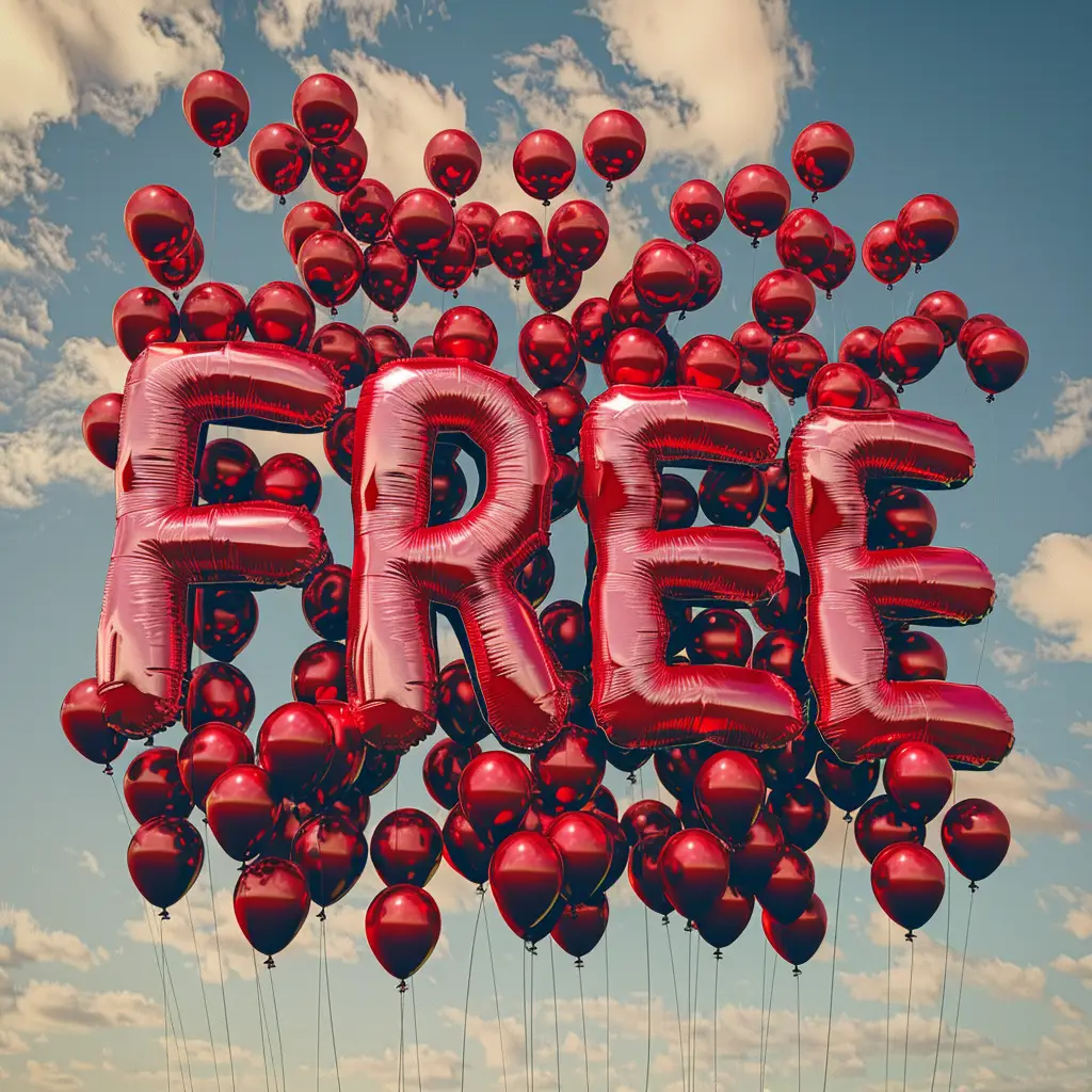 text FREE word balloon 3D cloud sky