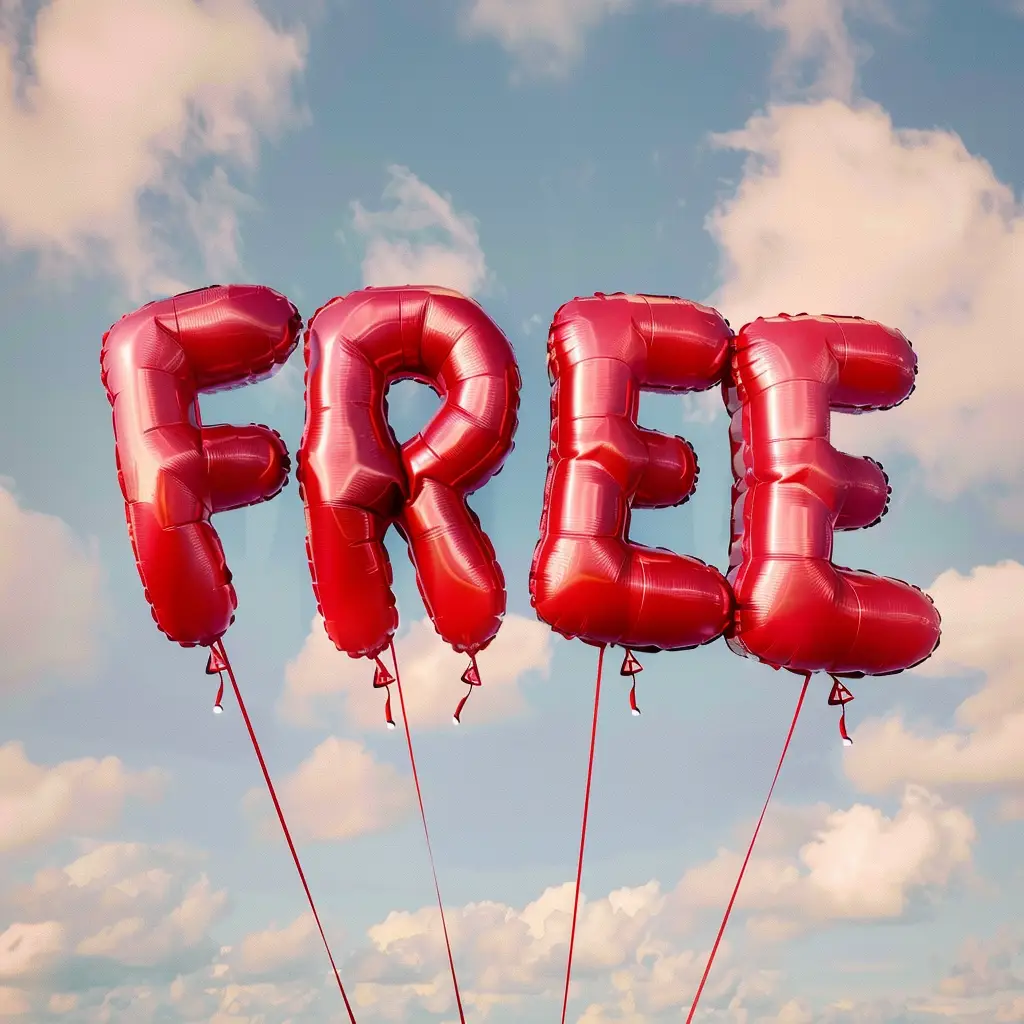 text FREE word balloon sky cloud 3D