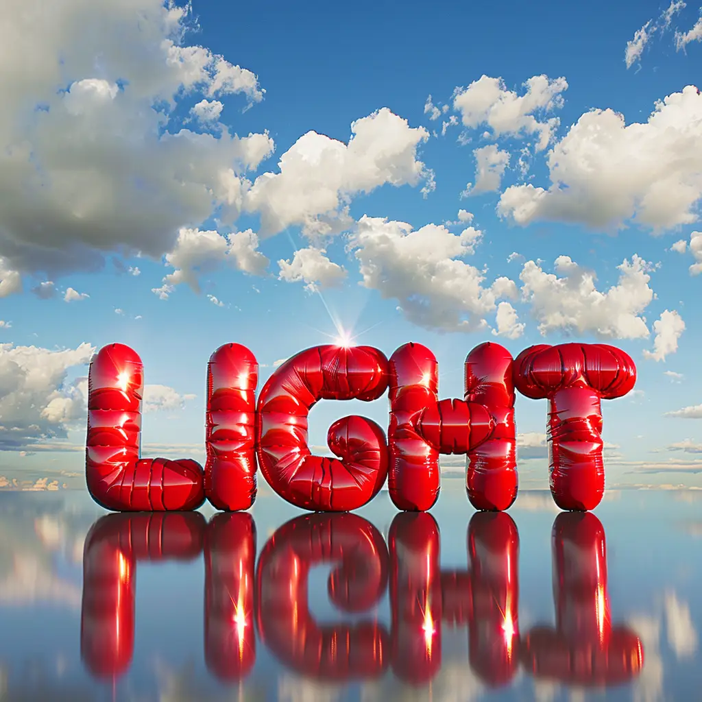 text LIGHT word balloon 3D cloud sky