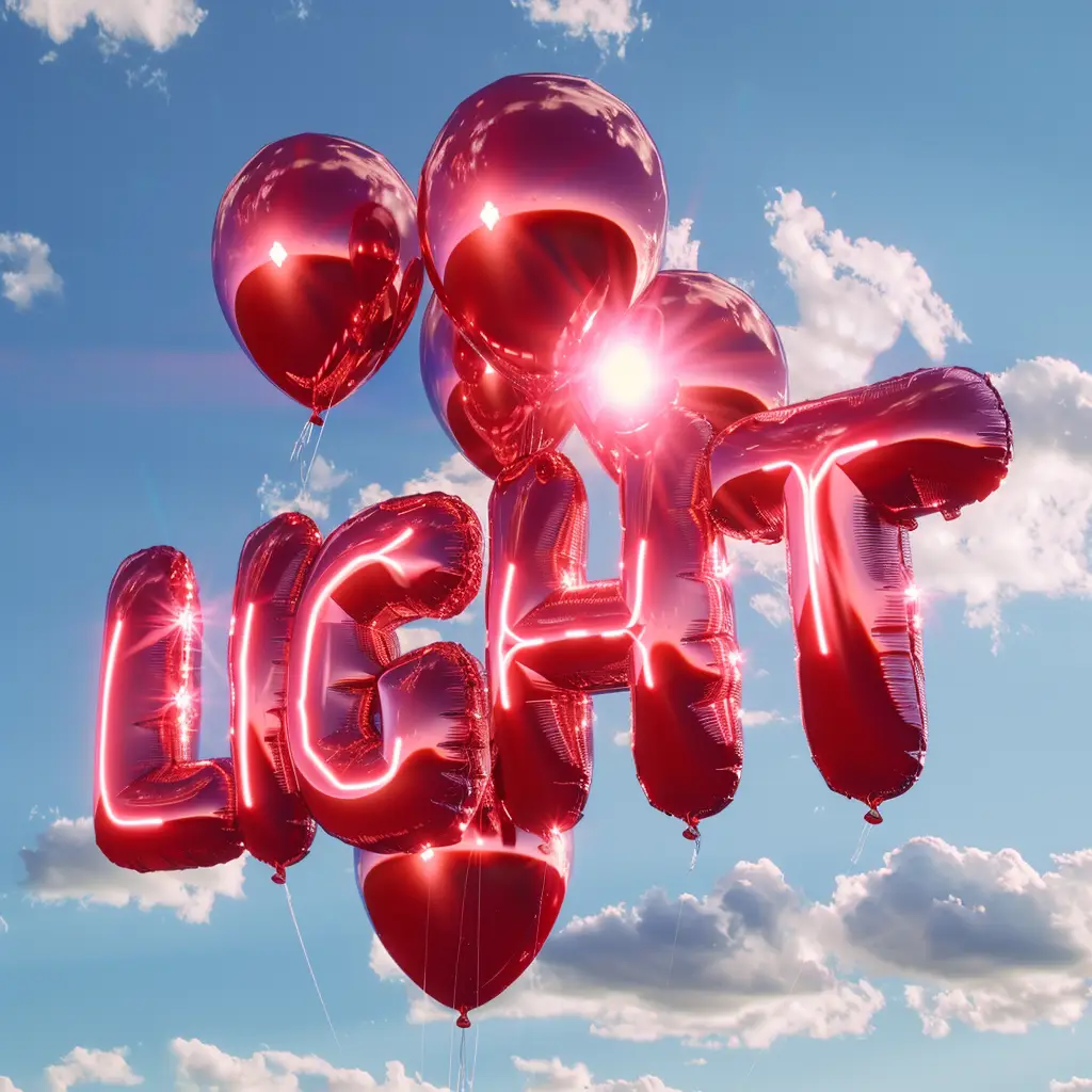 text LIGHT word balloon 3D sky cloud