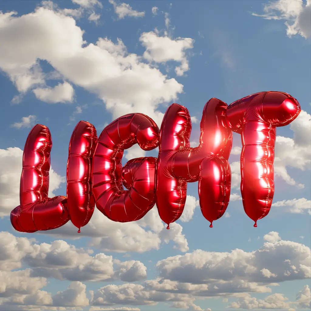 text LIGHT word balloon cloud sky 3D