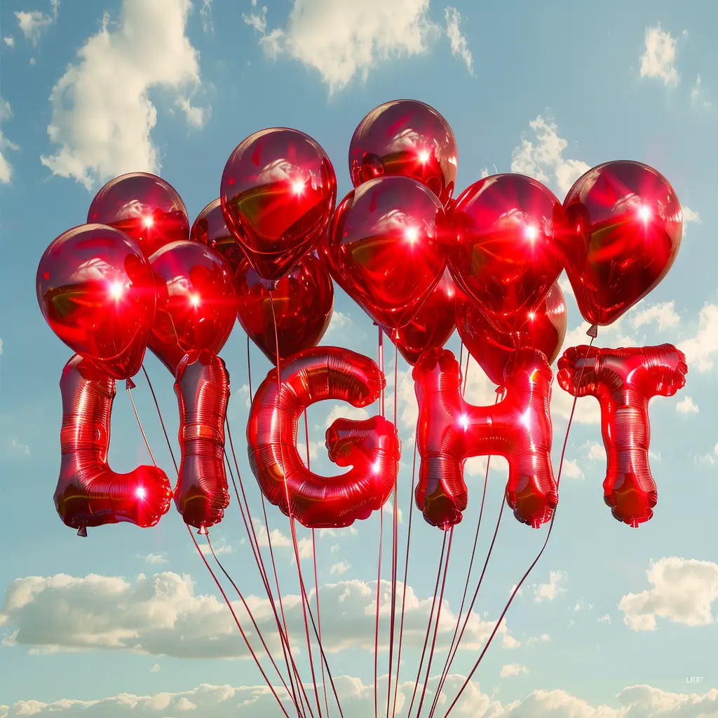 text LIGHT word balloon sky cloud 3D