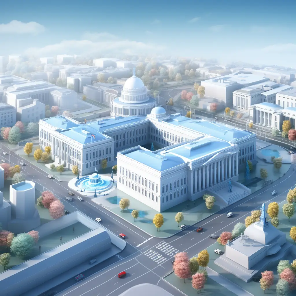 the White House scene model 3D