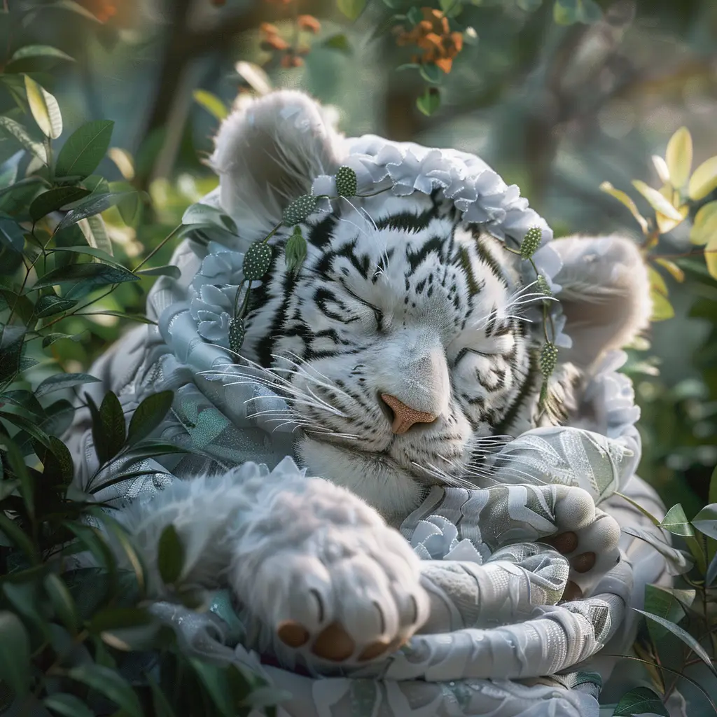 tiger baby cute sleep cartoon 3D animation