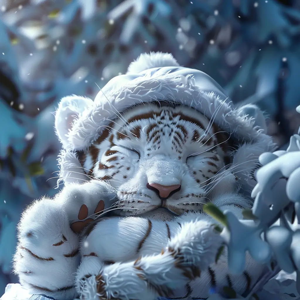 tiger baby sleep cute cartoon animation 3D