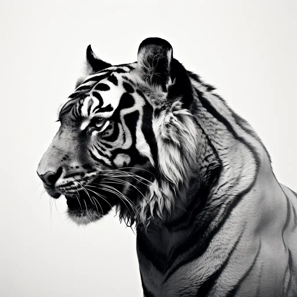 tiger black face head silhouette photography