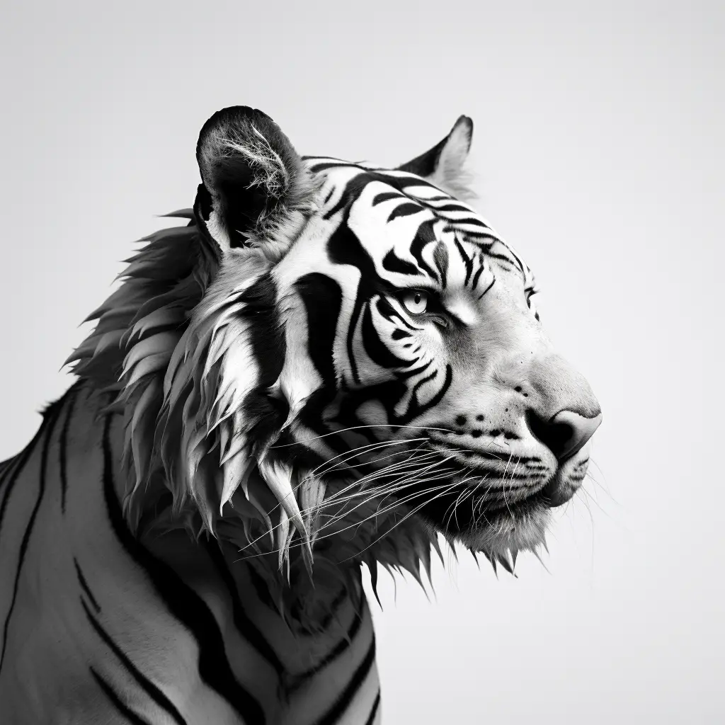 tiger black photography head face silhouette