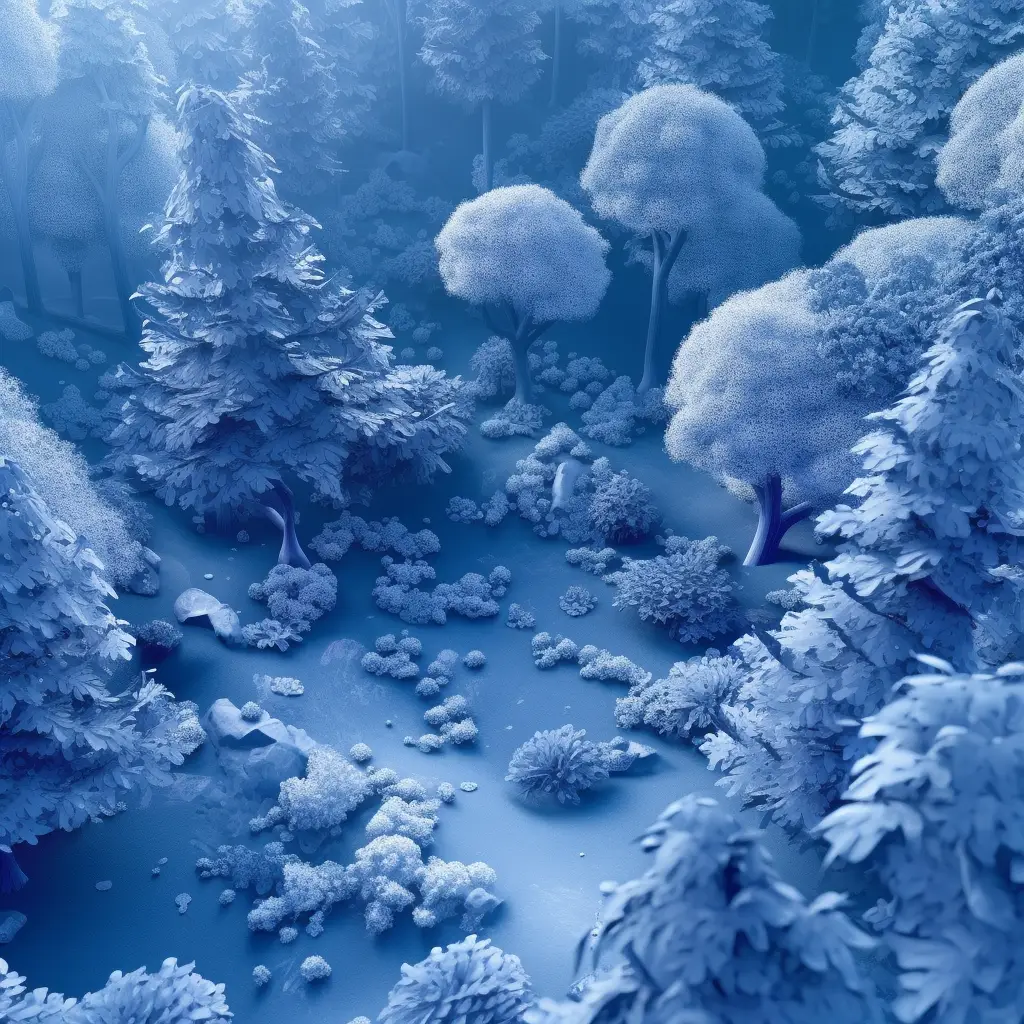 tree forest woods blue scene 3D model