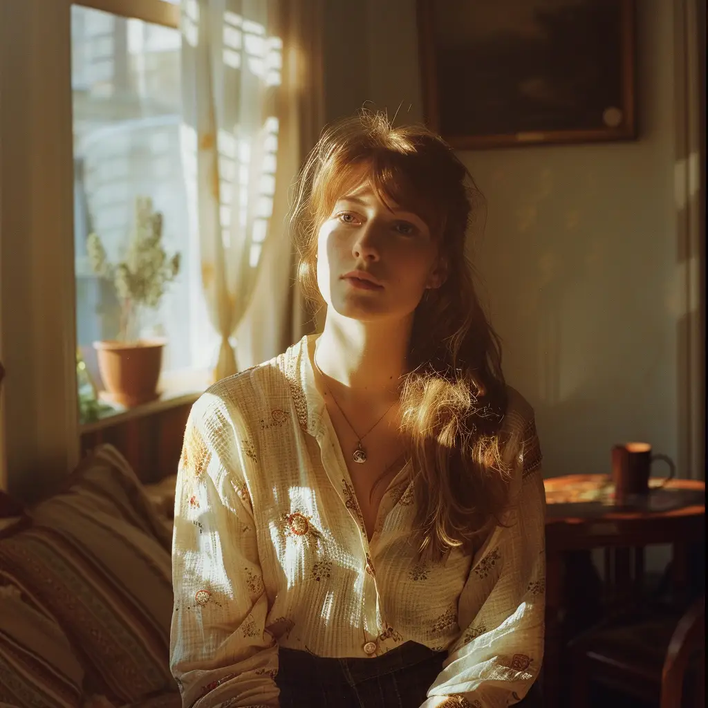 woman lady light sunshine room portrait photography