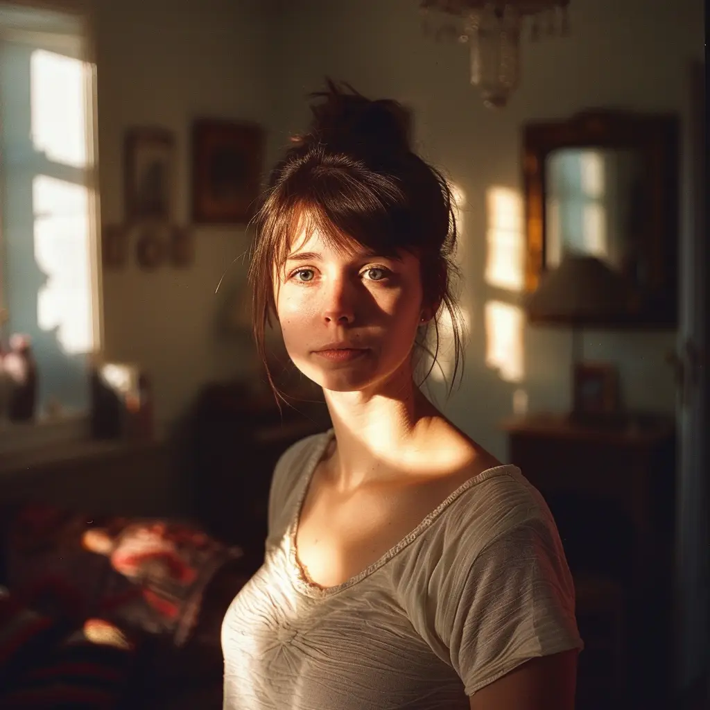 woman lady sunshine light room portrait photography