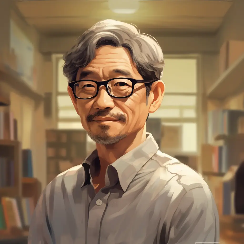 wrinkly man professor teacher cartoon illustration painting face portrait