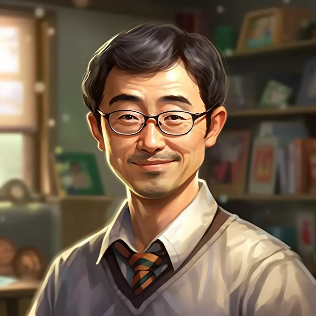 wrinkly man professor teacher illustration cartoon painting face portrait