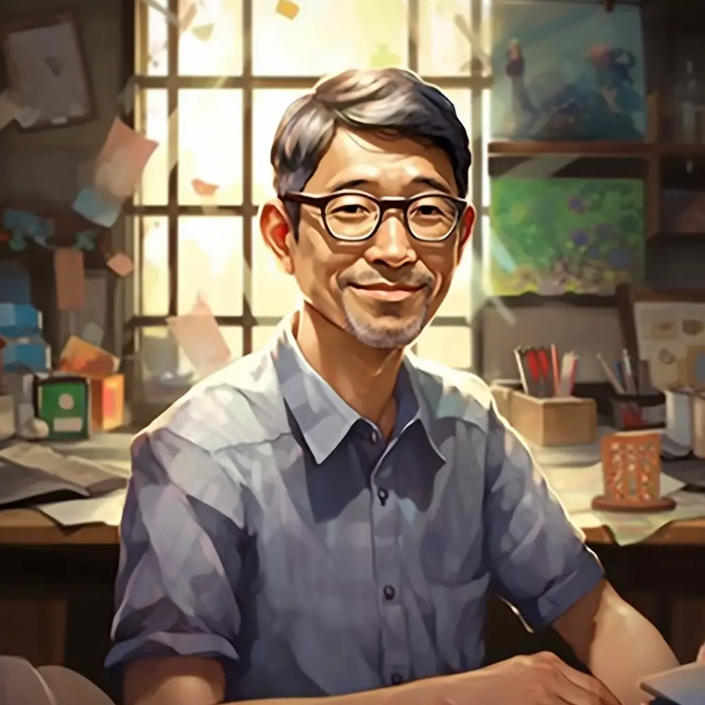 wrinkly man professor teacher illustration cartoon painting portrait face