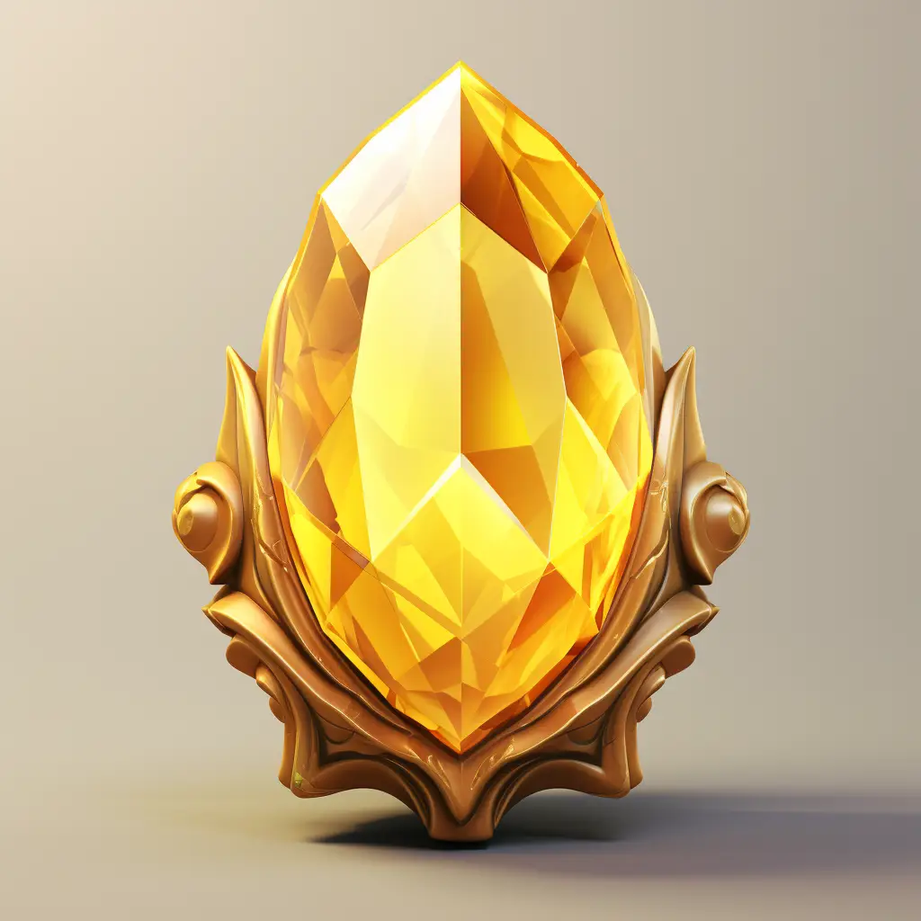 yellow gemstone sorcerer stone precious icon 3D material game golden art UI gold