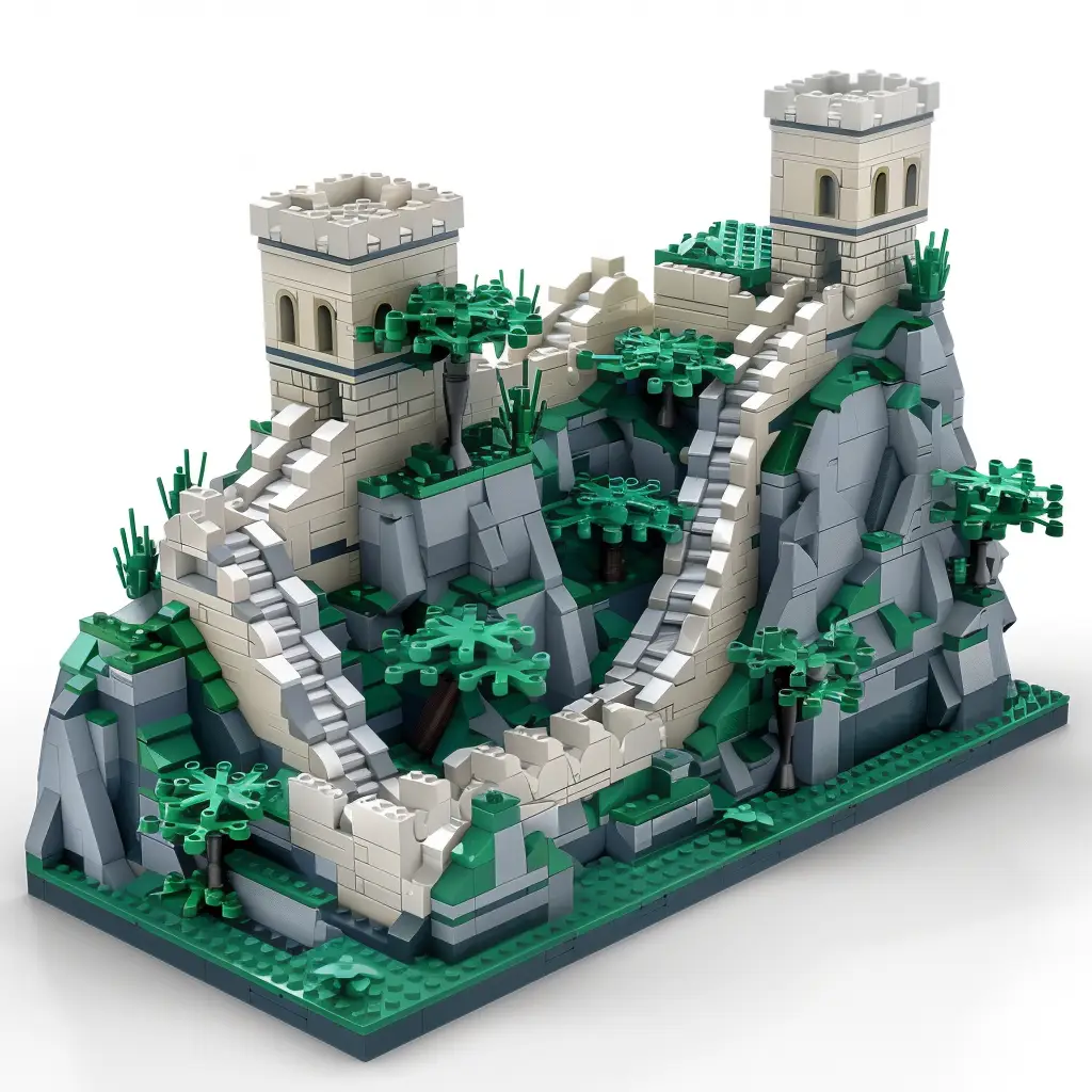 China Great Wall assembled 3D lego model scene