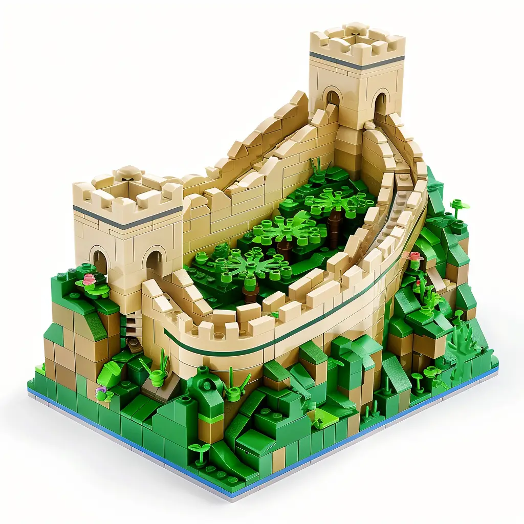 China Great Wall assembled lego model 3D scene