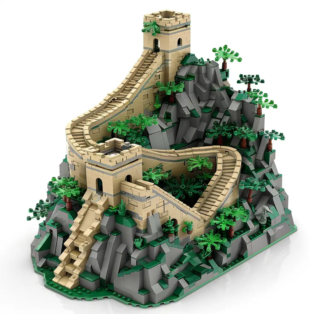 China Great Wall assembled model lego 3D scene
