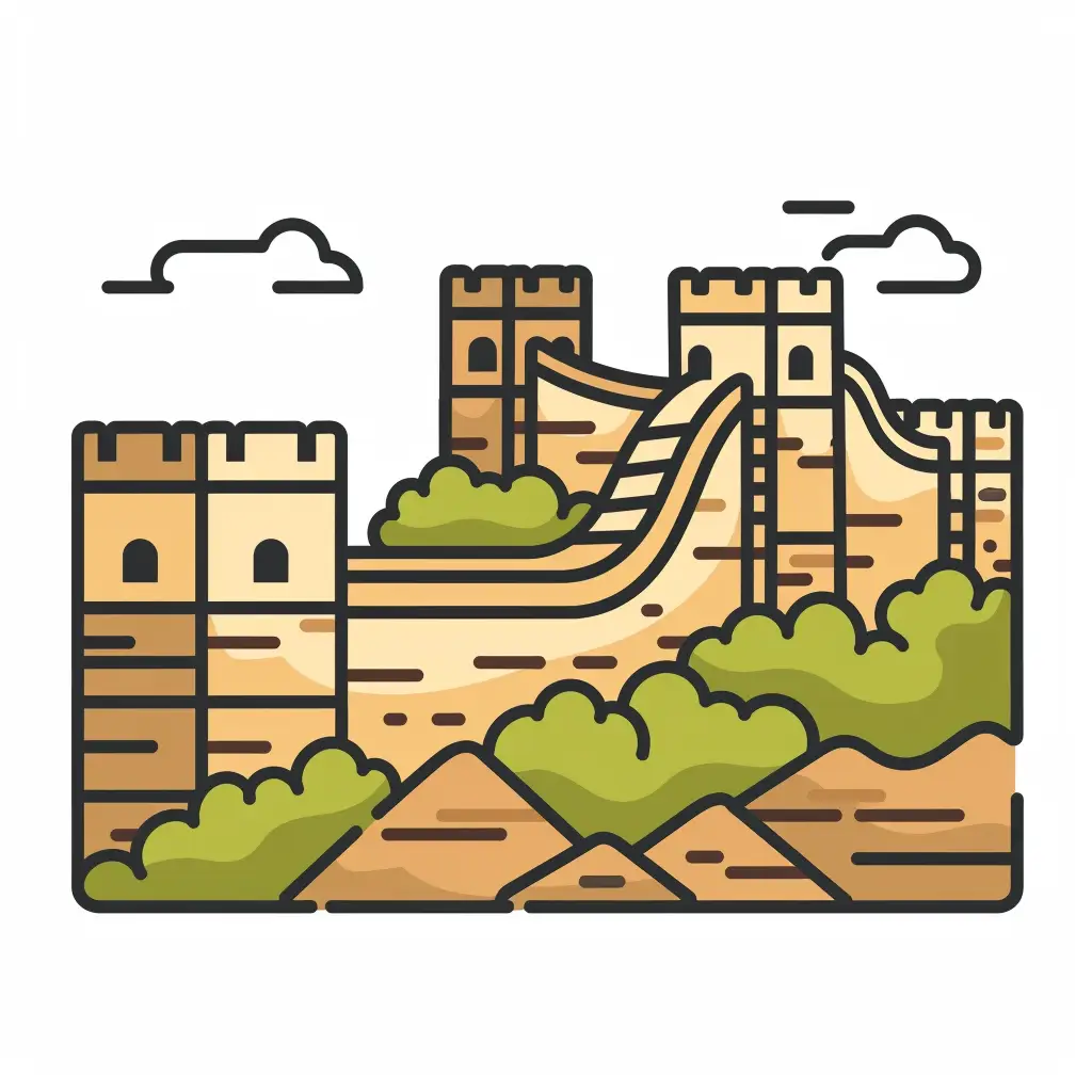 Great Wall logo vector sticker line cartoon
