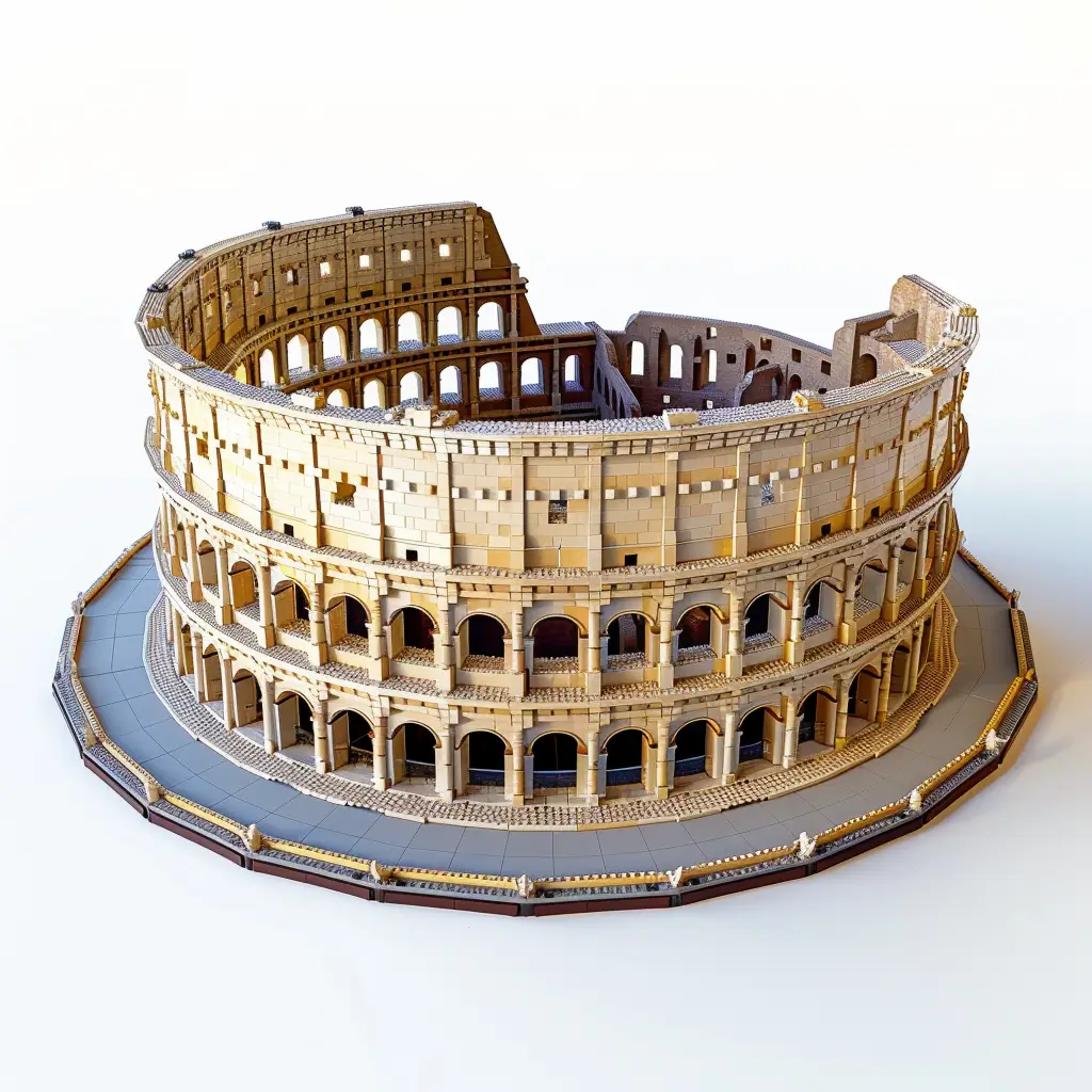 Rome Roman Colosseum assembled 3D lego model scene