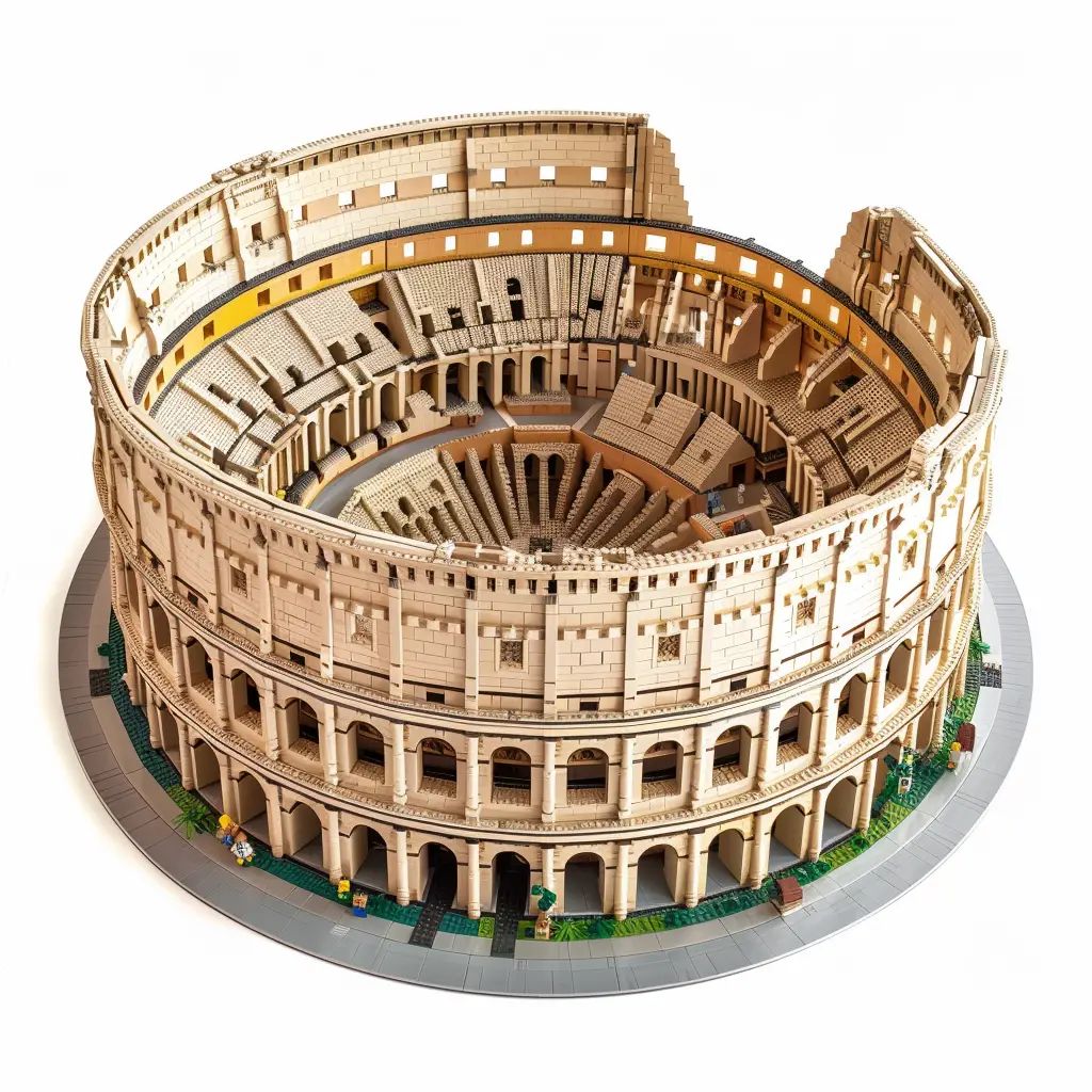 Rome Roman Colosseum assembled 3D lego scene model