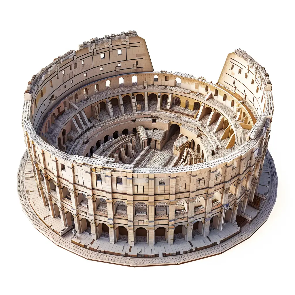 Rome Roman Colosseum assembled lego 3D model scene
