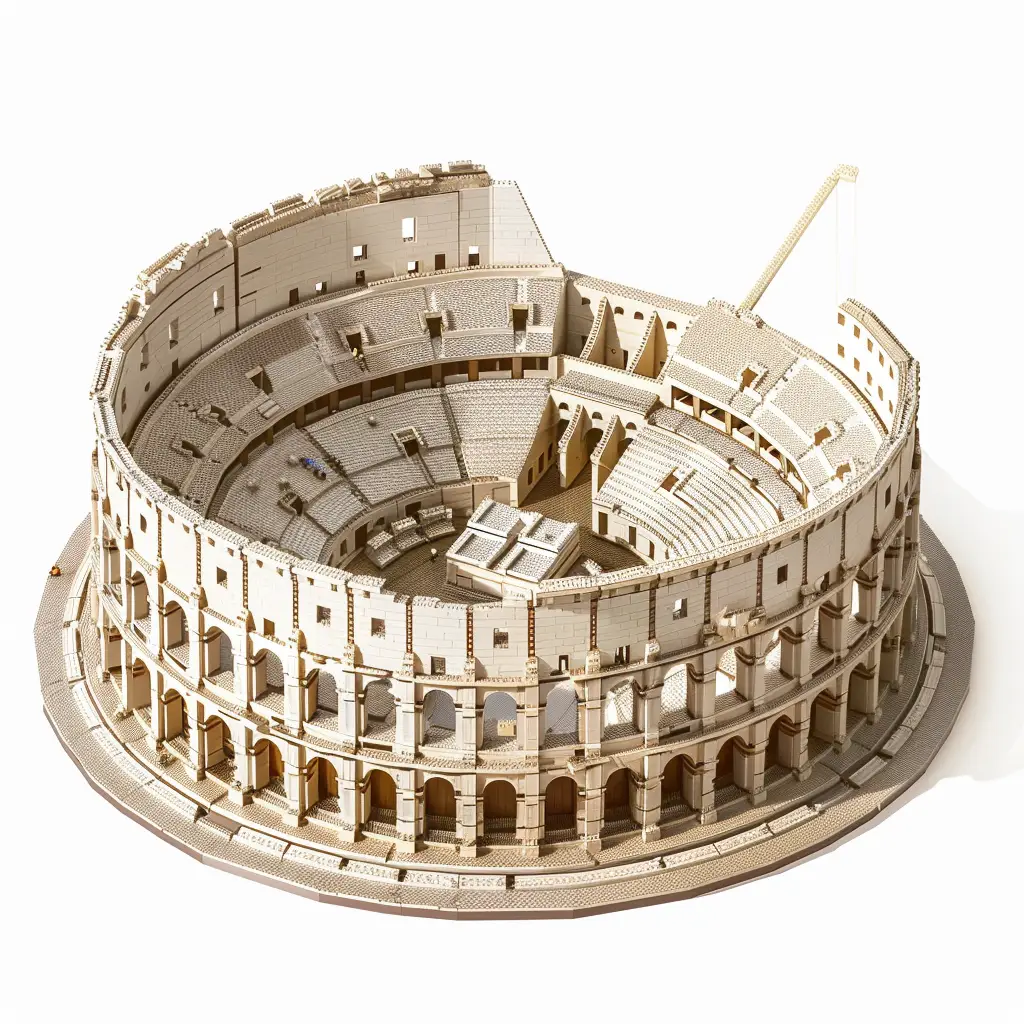 Rome Roman Colosseum assembled lego 3D scene model