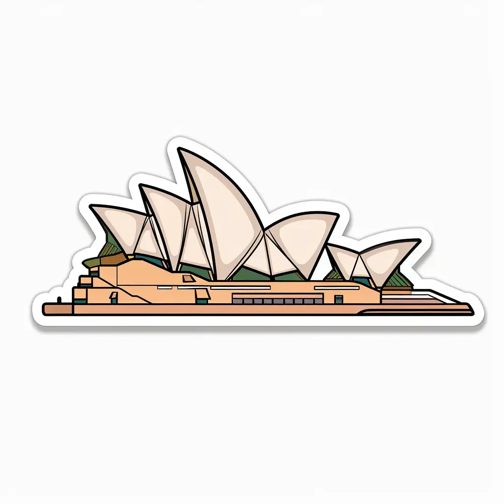 Sydney Opera House logo vector line sticker cartoon