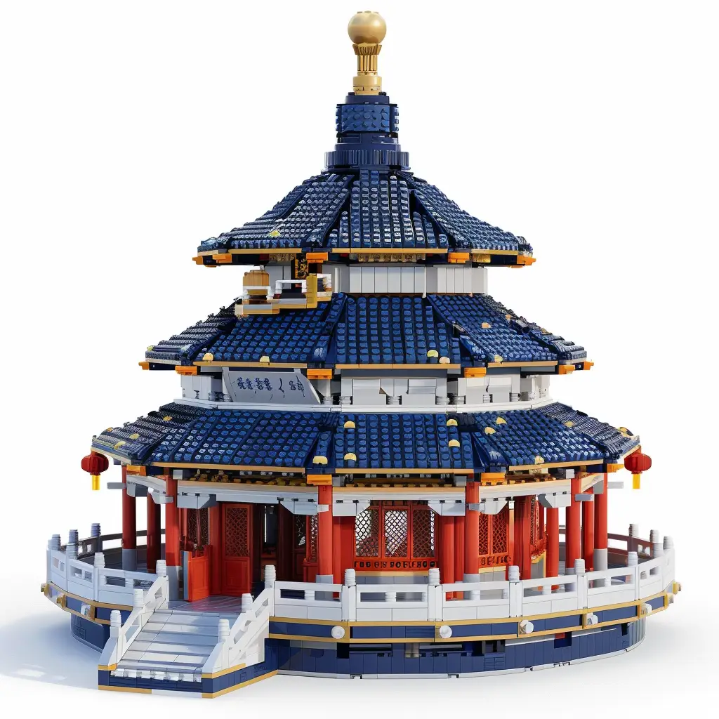 Temple of Heaven China assembled model lego 3D scene