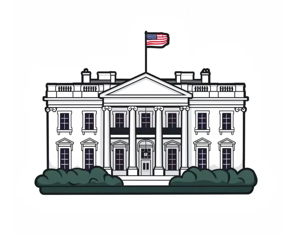 White House vector logo sticker line cartoon