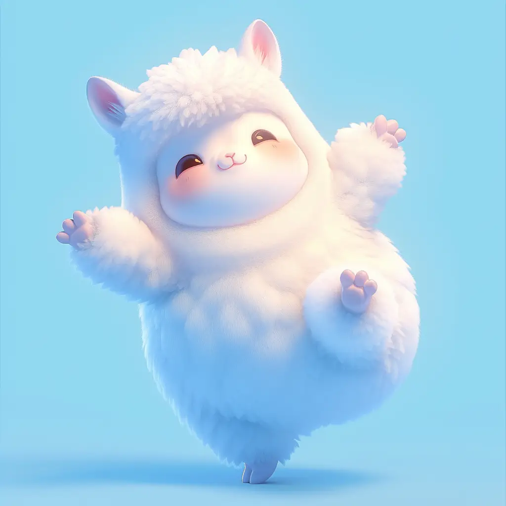 alpaca cute happy 3D character cartoon design