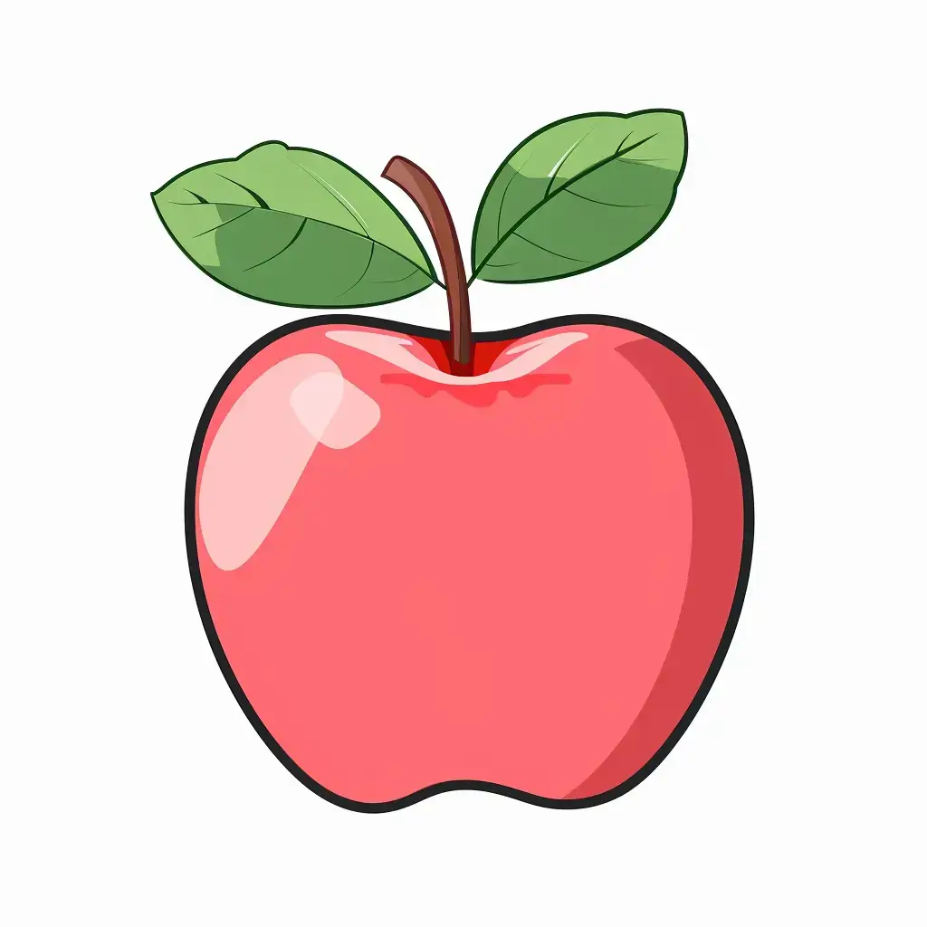 apple logo sticker vector cute line cartoon