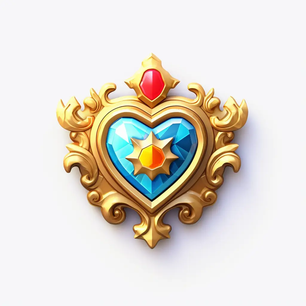 badge icon 3D material game UI art golden gold