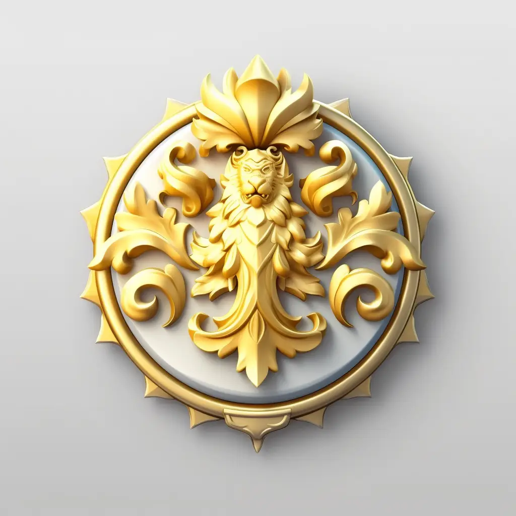 badge icon 3D material game UI golden art gold
