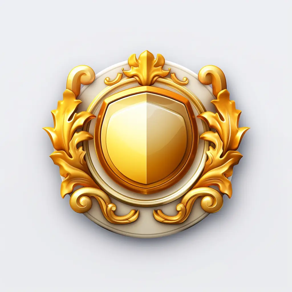 badge icon 3D material game golden art UI gold