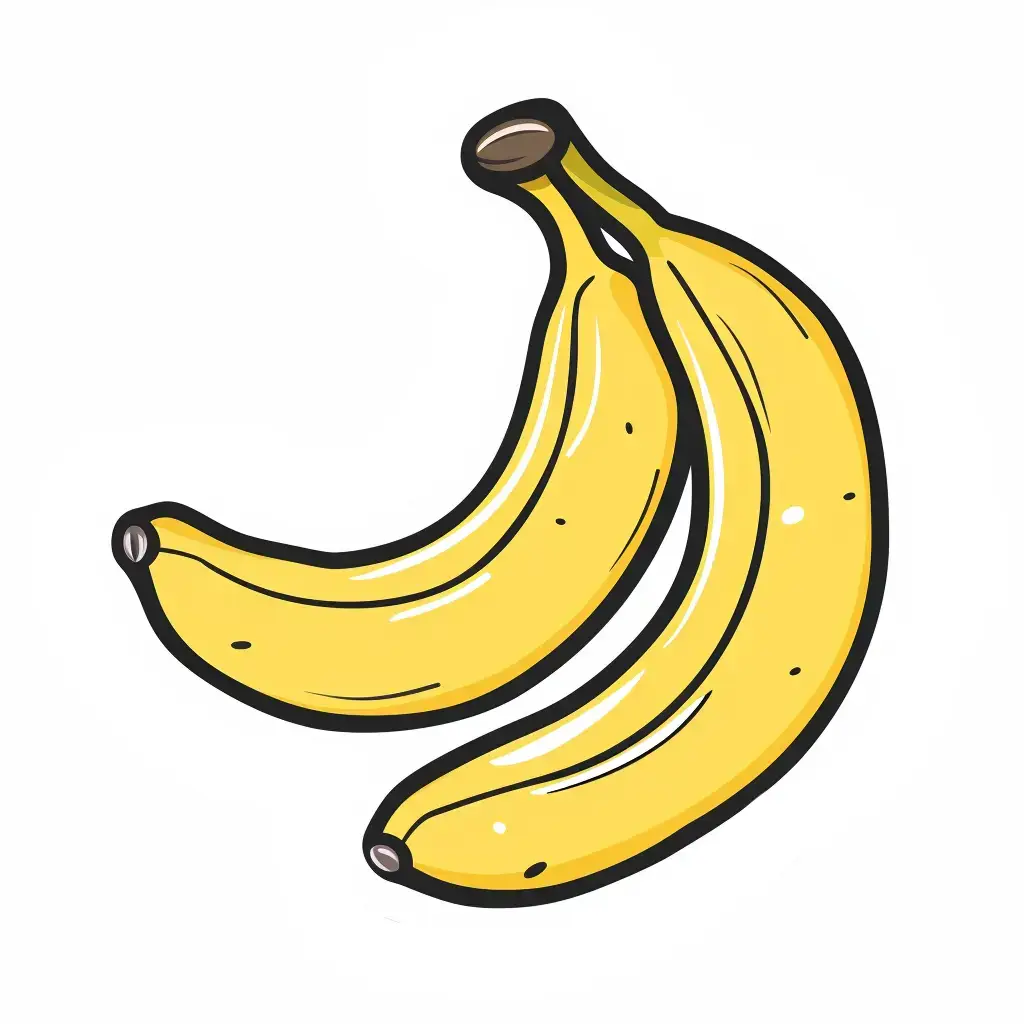 banana logo sticker vector line cute cartoon