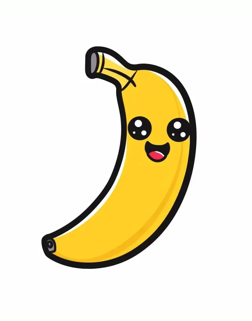 banana logo vector sticker cute line cartoon