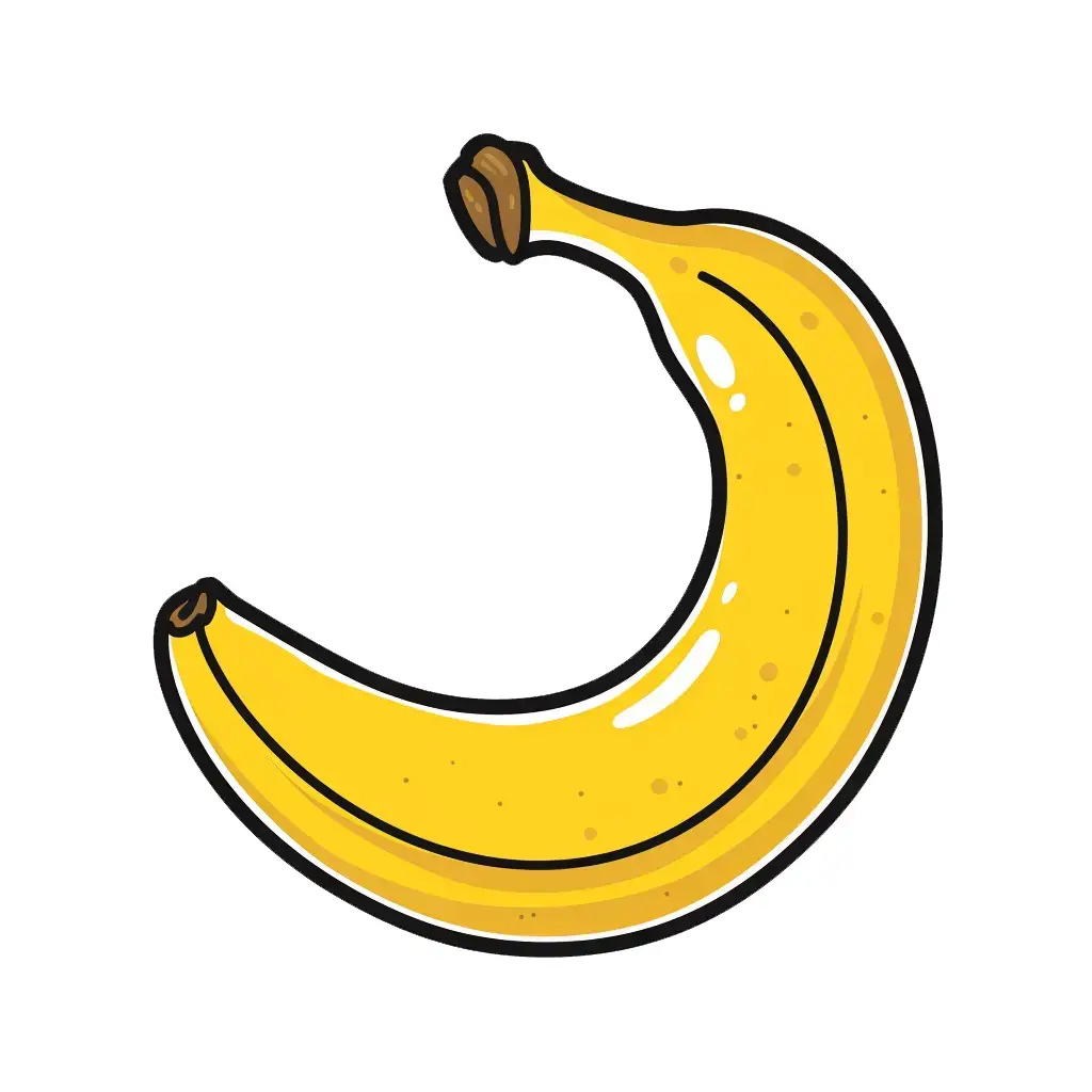 banana logo vector sticker line cute cartoon
