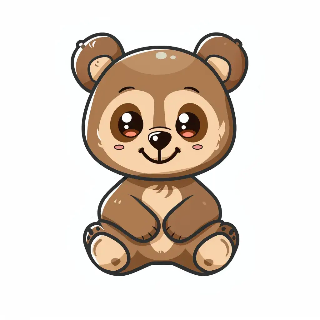 bear logo illustration vector line cute cartoon
