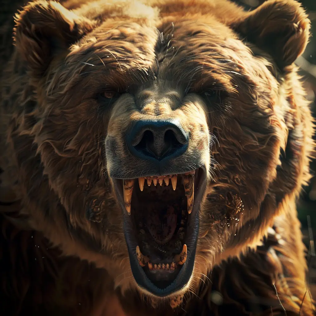 bear roar teeth angry dangerous photography