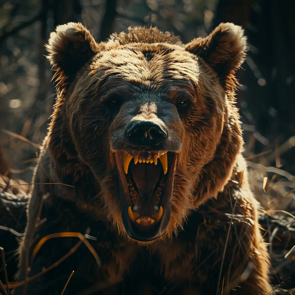 bear roar teeth dangerous angry photography