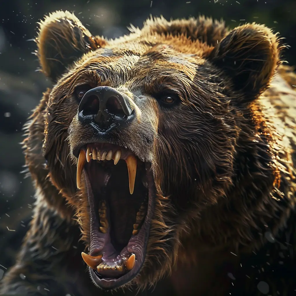 bear teeth roar angry dangerous photography