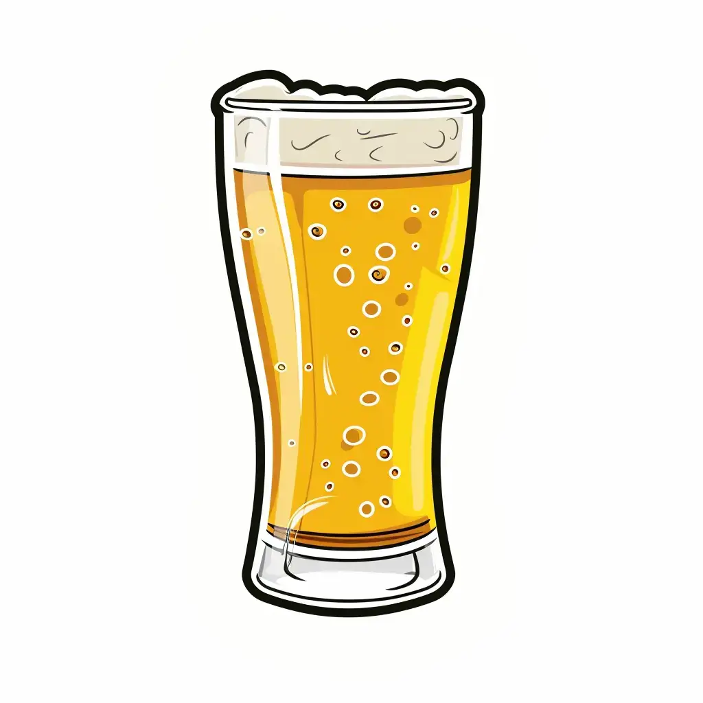 beer logo sticker vector cute line cartoon