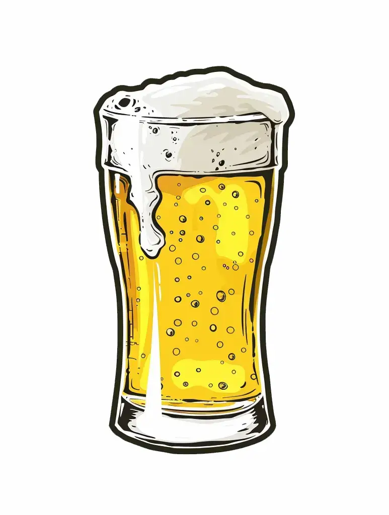 beer logo vector sticker cute line cartoon