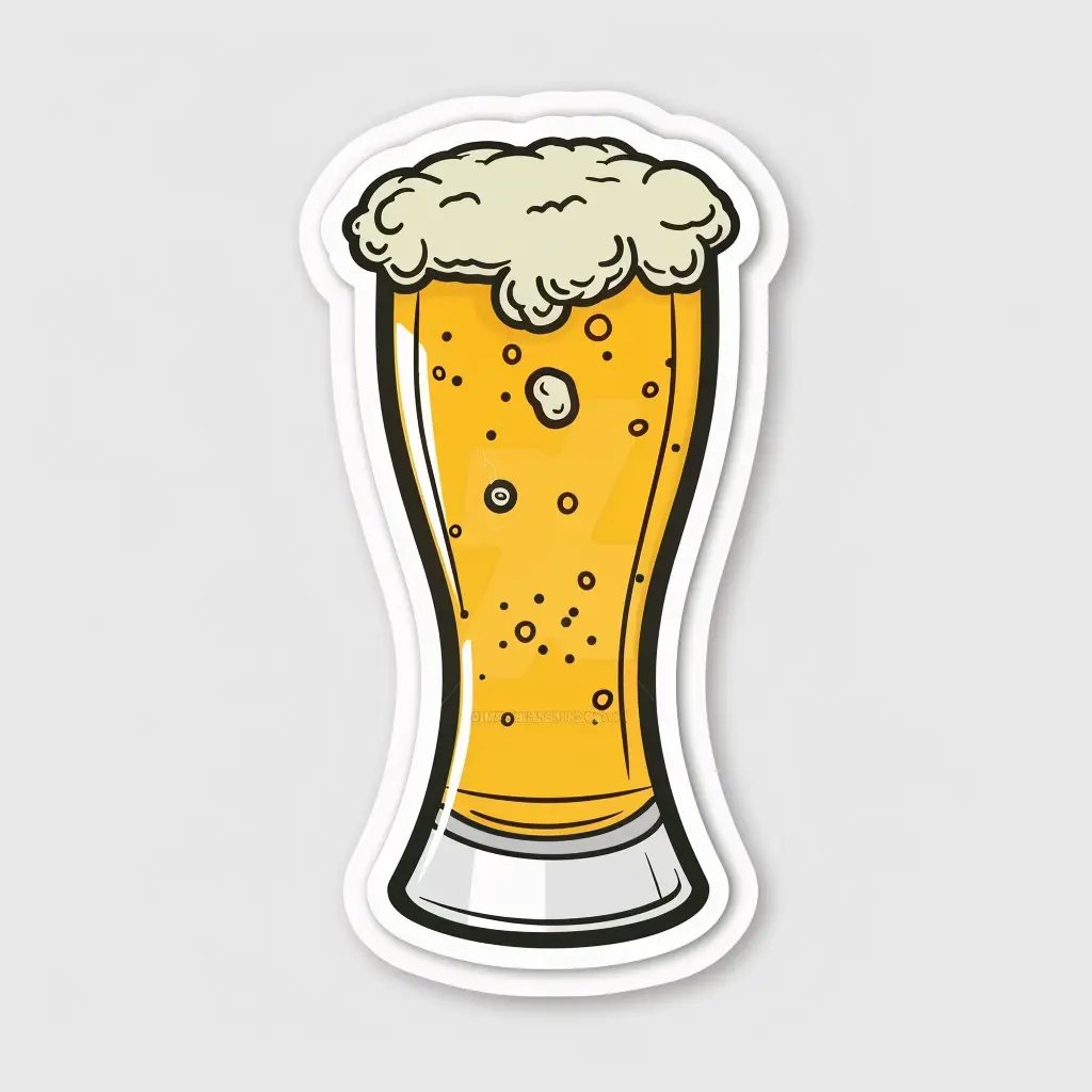 beer logo vector sticker line cute cartoon