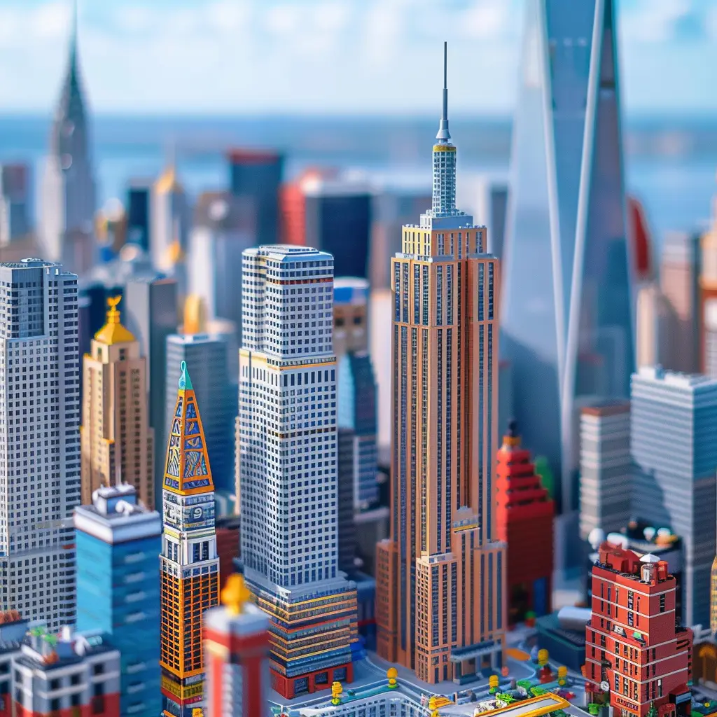 building tower city street flourishing assembled 3D model lego scene