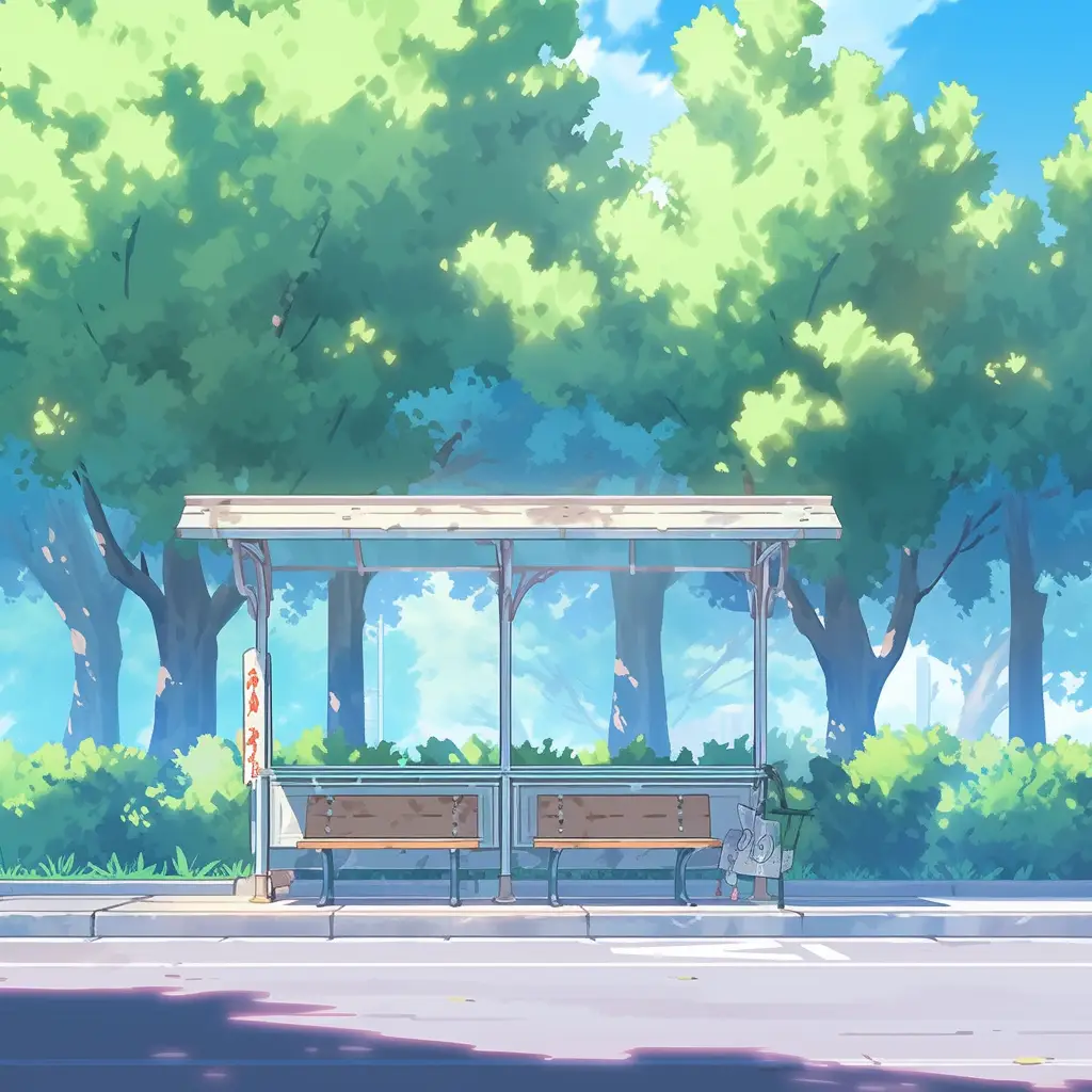 bus stop front facade illustration cartoon