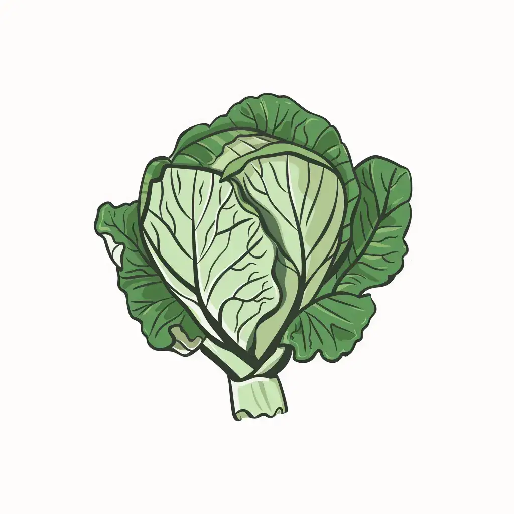 cabbage logo vector cute sticker line cartoon