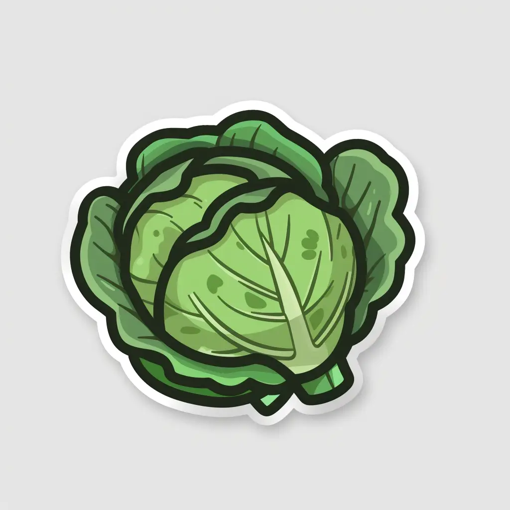 cabbage logo vector line sticker cute cartoon